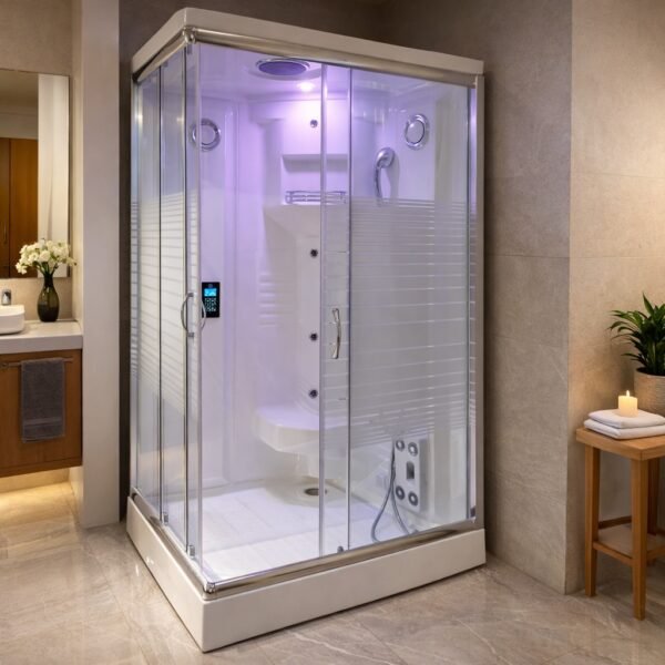4 x 4 Ft Multi-System Steam Shower Room with Hydromassage & Digital Panel