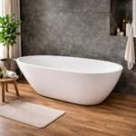 5.6 x 2.6 Ft Premium Free Standing Bathtub with Slim Edge