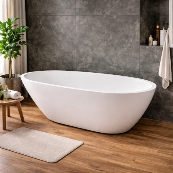 5.6 x 2.6 Ft Premium Free Standing Bathtub with Slim Edge